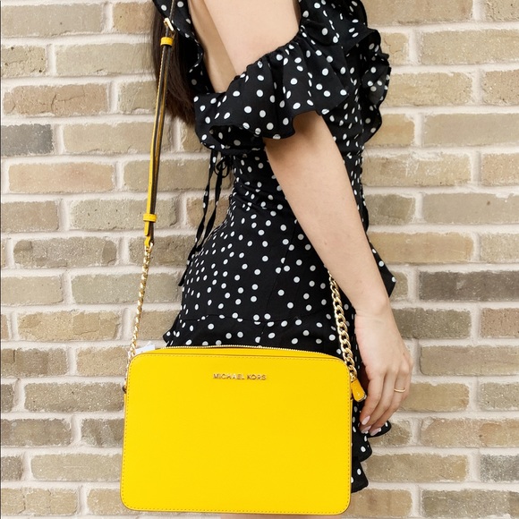 yellow michael kors crossbody